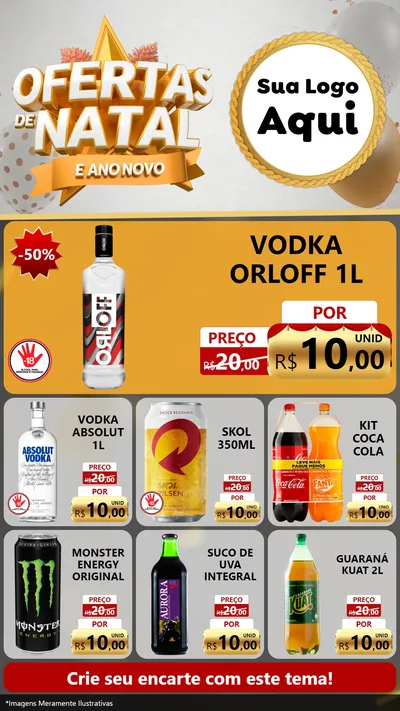 Modelo de Rede Social para Stories com o tema Ofertas De Natal E Ano Novo para Distribuidora de bebidas