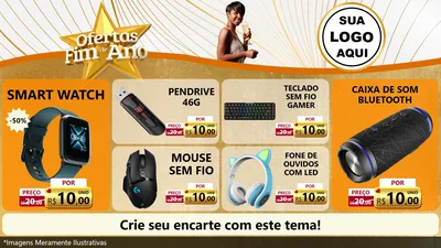 Modelo de TV para TV Horizontal com o tema Ofertas Fim de Ano para Informática