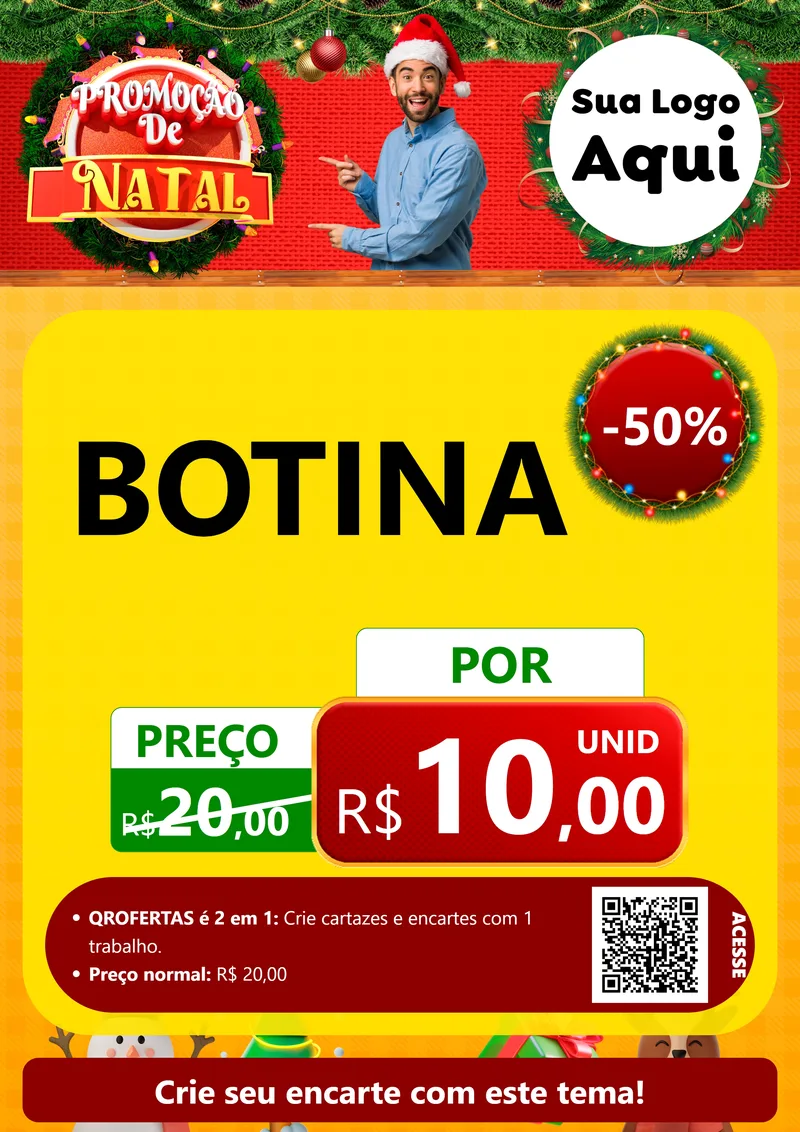 Modelo de Cartaz para Cartaz A4 Vertical com o tema Promoção de Natal para Agropecuária