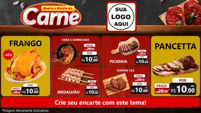 Modelo de TV para TV Horizontal com o tema Quarta e Quinta da Carne para Assados