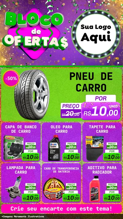 Modelo de Rede Social para Stories com o tema Bloco de Ofertas para Auto peças