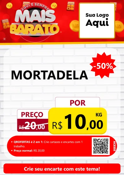 Modelo de Cartaz para Cartaz A4 Vertical com o tema Mais Barato para Frios e Laticínios