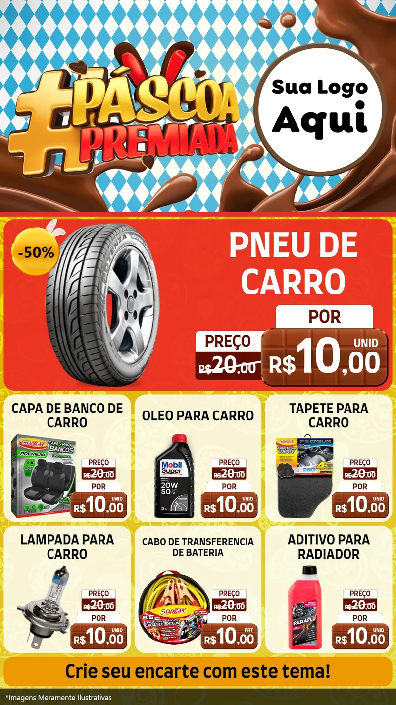 Modelo de Rede Social para Stories com o tema Páscoa Premiada para Auto peças