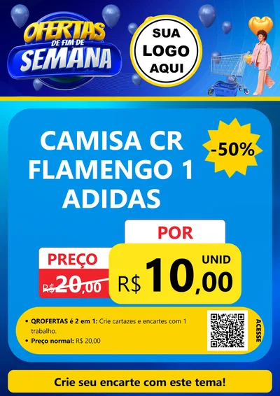 Modelo de Cartaz para Cartaz A4 Vertical com o tema Ofertas de Fim de Semana para Roupas e acessórios