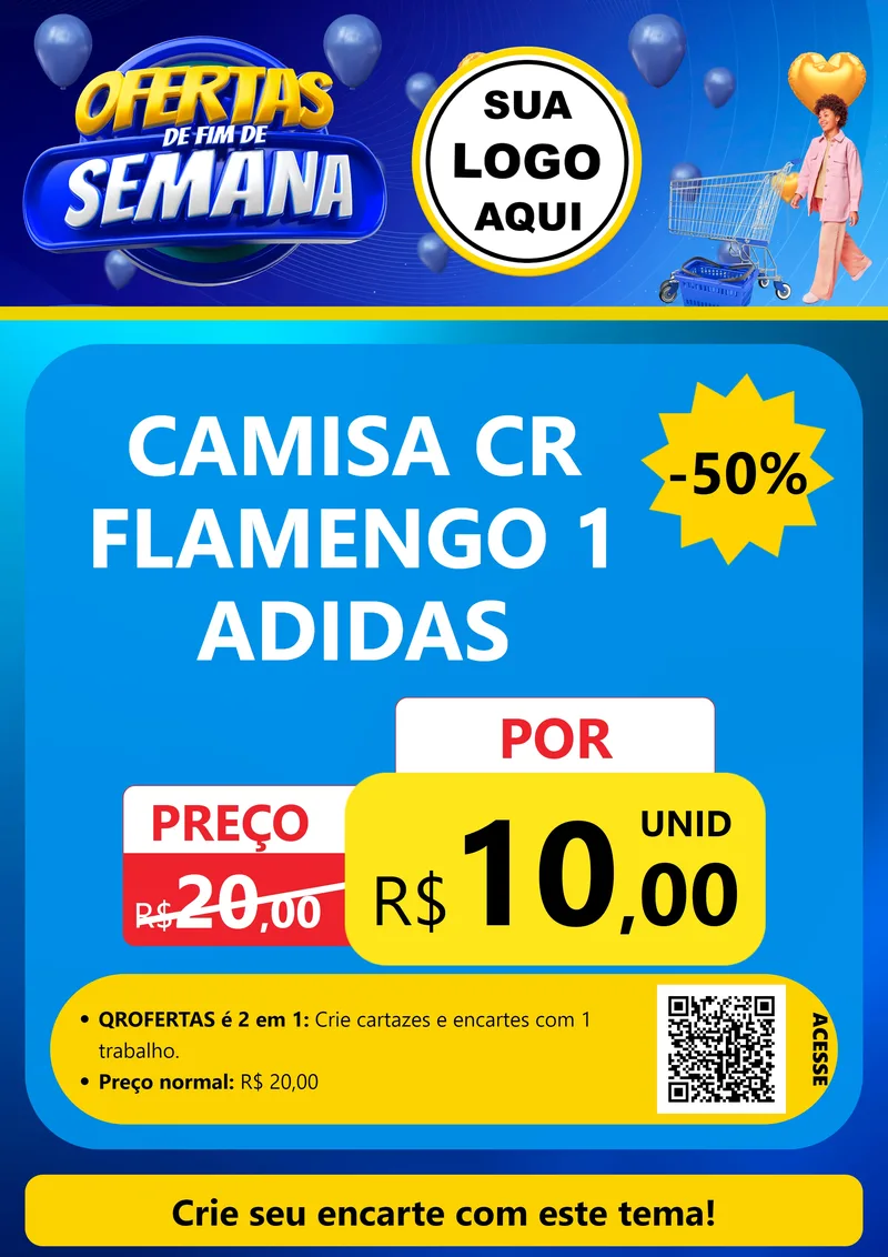 Modelo de Cartaz para Cartaz A4 Vertical com o tema Ofertas de Fim de Semana para Roupas e acessórios