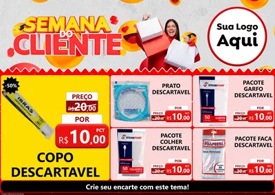 Modelo de Encarte para Encarte A4 Horizontal com o tema Semana do Cliente para Embalagens