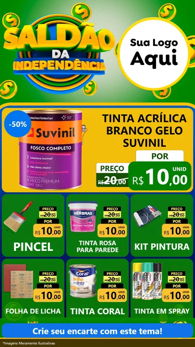 Modelo de Rede Social para Stories com o tema Saldão da Indepêndencia para Tintas e Ferramentas