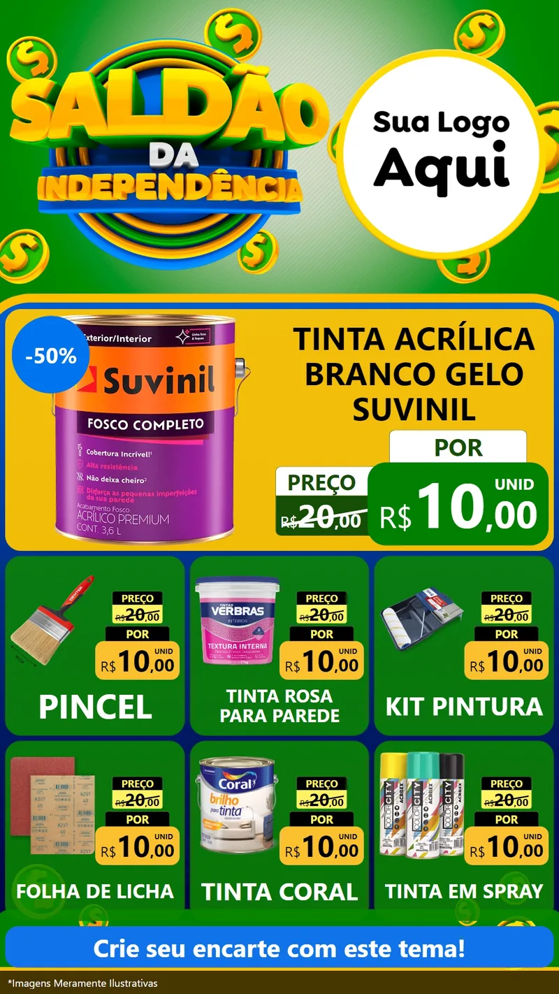 Modelo de Rede Social para Stories com o tema Saldão da Indepêndencia para Tintas e Ferramentas