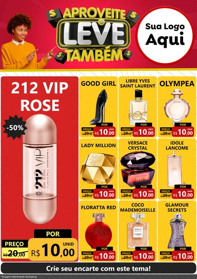 Modelo de Encarte para Encarte A4 Vertical com o tema Aproveite e Leve Também para Perfumes