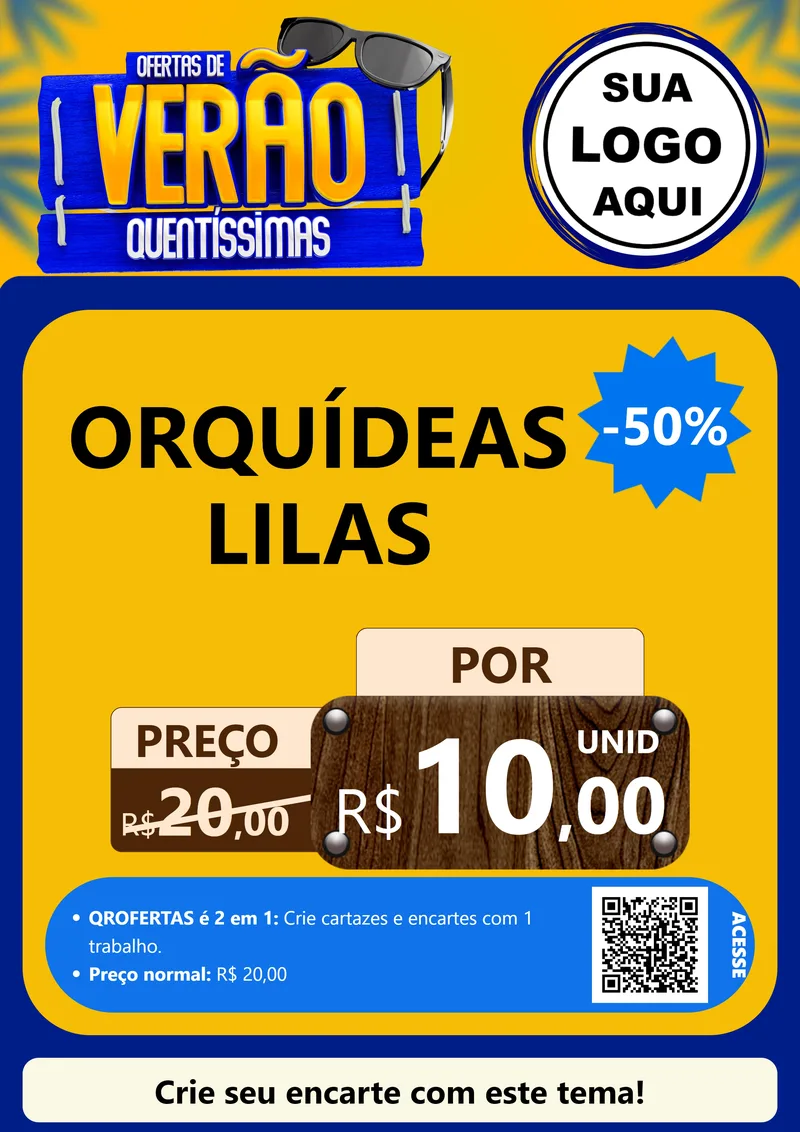 Modelo de Cartaz para Cartaz A4 Vertical com o tema Ofertas de Verão Quentíssimas para Floricultura e jardim