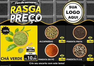 Modelo de Encarte para Encarte A4 Horizontal com o tema Fim de Semana Rasga Preço para Produtos Naturais