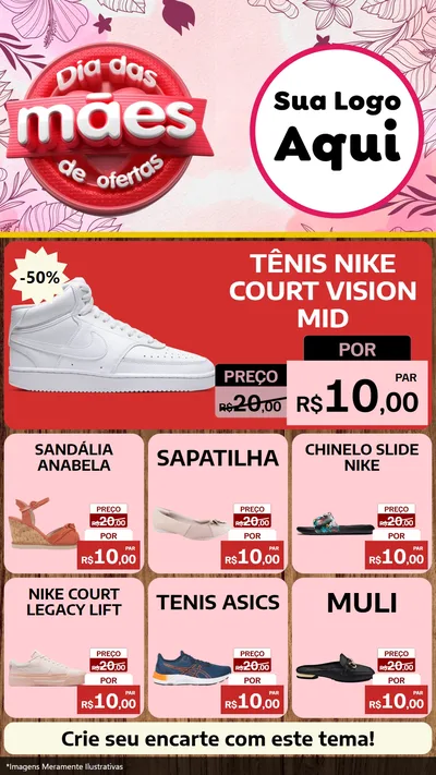 Modelo de Rede Social para Stories com o tema Dia Das Mães De Ofertas para Calçados