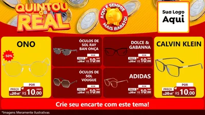 Modelo de TV para TV Horizontal com o tema Quintou do Real para Óticas