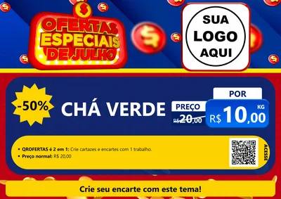Modelo de Cartaz para Cartaz A4 Horizontal com o tema Ofertas Especiais de Julho para Produtos Naturais