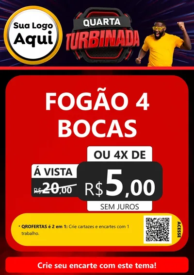 Modelo de Cartaz para Cartaz A4 Vertical com o tema Quarta Turbinada para Móveis e Eletro