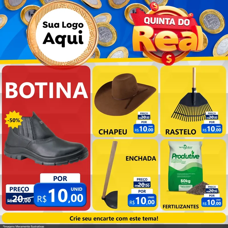 Modelo de Rede Social para Feed Facebook com o tema Quinta do Real para Agropecuária