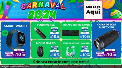 Modelo de TV para TV Horizontal com o tema Carnaval 2027 para Informática