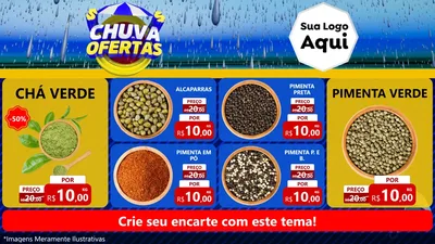 Modelo de TV para TV Horizontal com o tema Chuva de Ofertas para Produtos Naturais