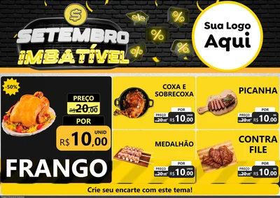 Modelo de Encarte para Encarte A4 Horizontal com o tema Setembro Imbatível para Assados