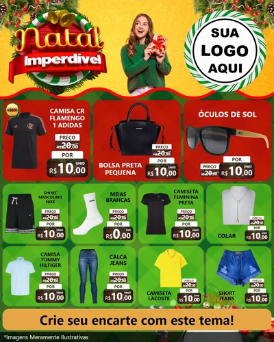 Modelo de Rede Social para Feed Instagram com o tema Natal Imperdível para Roupas e acessórios