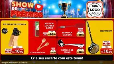 Modelo de TV para TV Horizontal com o tema Show de Prêmios para Utilidades Domésticas