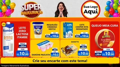 Modelo de TV para TV Horizontal com o tema Super Inauguração para Frios e Laticínios