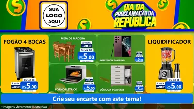 Modelo de TV para TV Horizontal com o tema Dia Da Proclamação da República para Móveis e Eletro