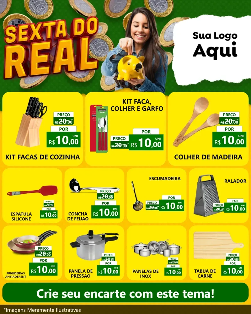Modelo de Rede Social para Feed Instagram com o tema Sexta do Real para Utilidades Domésticas