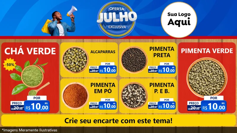Modelo de TV para TV Horizontal com o tema Oferta Exclusiva, Julho para Produtos Naturais