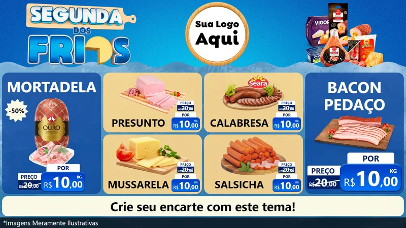 Modelo de TV para TV Horizontal com o tema Segunda dos Frios para Frios e Laticínios