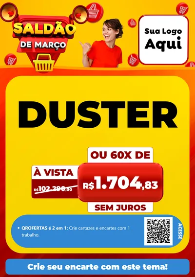 Modelo de Cartaz para Cartaz A4 Vertical com o tema Saldão de Março para Concessionaria de Carros
