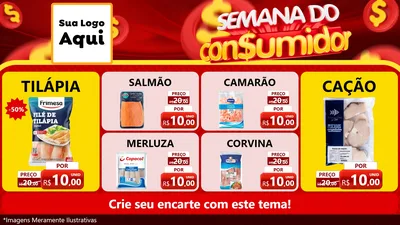 Modelo de TV para TV Horizontal com o tema Semana do Consumidor para Peixaria
