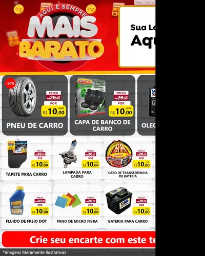 Modelo de Rede Social para Feed Instagram com o tema Mais Barato para Auto peças