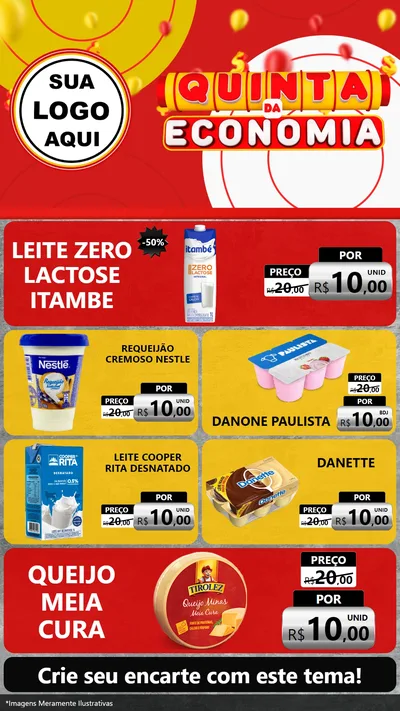 Modelo de TV para TV Vertical com o tema Quinta da Economia para Frios e Laticínios
