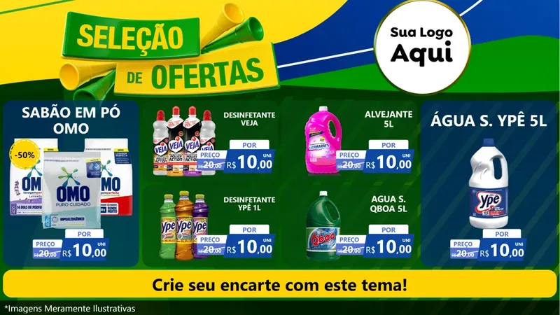 Modelo de TV para TV Horizontal com o tema Seleção de Ofertas - Copa para Produtos de Limpeza