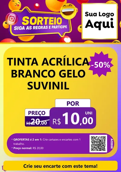 Modelo de Cartaz para Cartaz A4 Vertical com o tema Sorteio para Tintas e Ferramentas