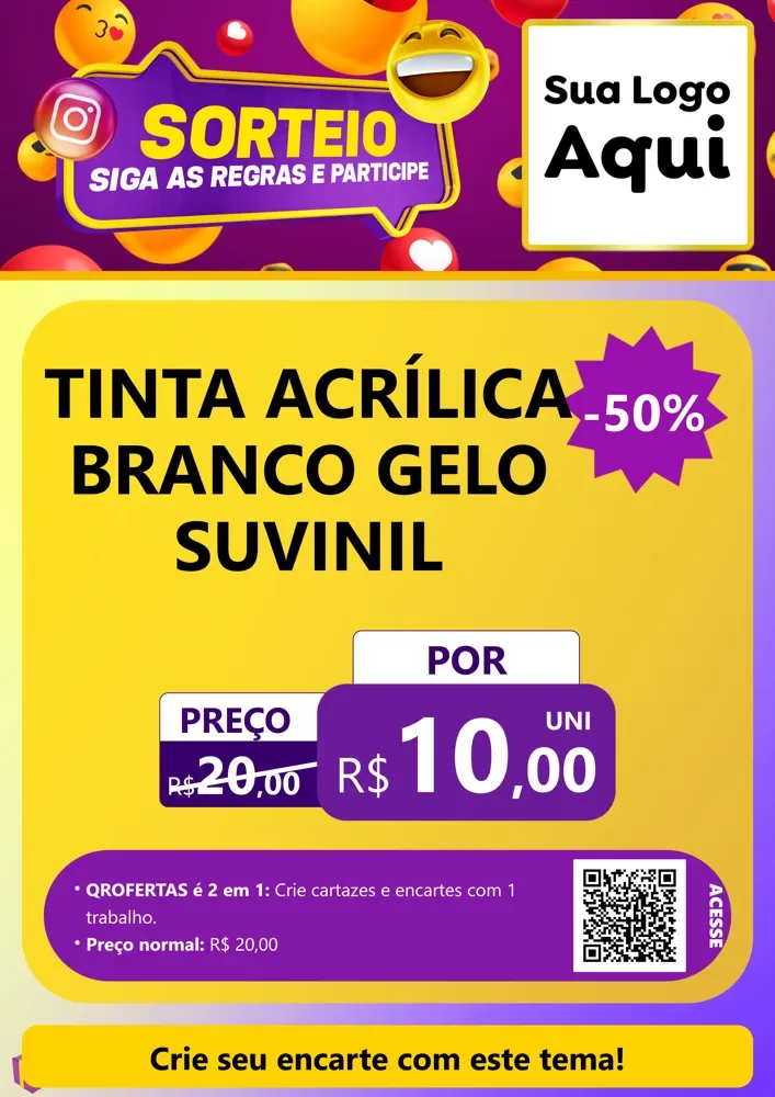 Modelo de Cartaz para Cartaz A4 Vertical com o tema Sorteio para Tintas e Ferramentas
