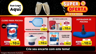 Modelo de TV para TV Horizontal com o tema Super Oferta Fim de Ano para Produtos para Piscina