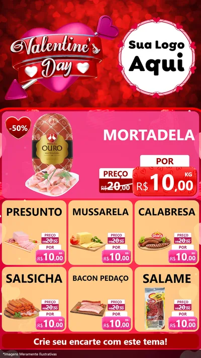 Modelo de Rede Social para Stories com o tema Valentine's Day para Frios e Laticínios
