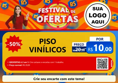 Modelo de Cartaz para Cartaz A4 Horizontal com o tema Festival de Ofertas para Material para Construção