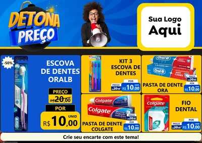 Modelo de Encarte para Encarte A4 Horizontal com o tema Detona Preços para Higiene Pessoal