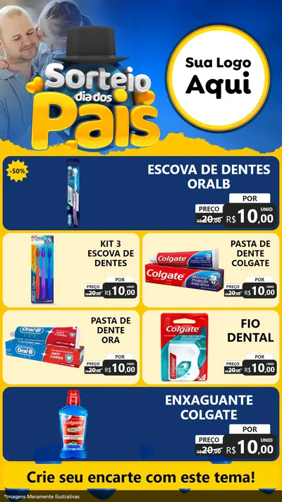 Modelo de TV para TV Vertical com o tema Sorteio Dia Dos Pais para Higiene Pessoal