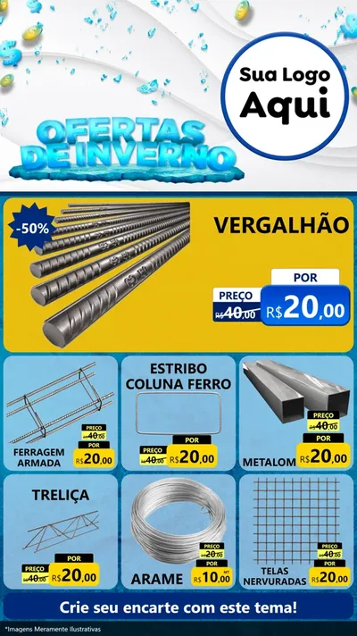 Modelo de Rede Social para Stories com o tema Ofertas de Inverno para Ferragens
