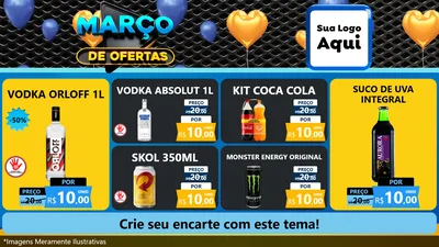 Modelo de TV para TV Horizontal com o tema Março de Ofertas para Distribuidora de bebidas