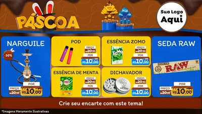 Modelo de TV para TV Horizontal com o tema Páscoa para Tabacaria