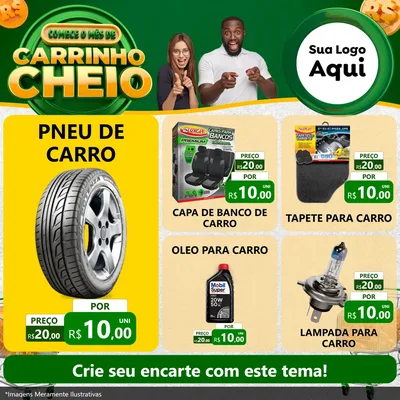 Modelo de Rede Social para Feed Facebook com o tema Carrinho Cheio para Auto peças