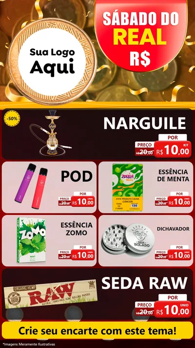 Modelo de TV para TV Vertical com o tema Sábado do Real para Tabacaria