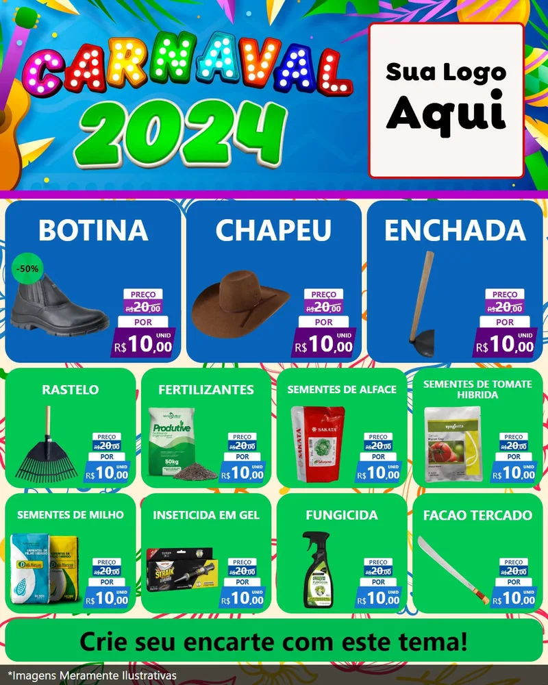 Modelo de Rede Social para Feed Instagram com o tema Carnaval 2027 para Agropecuária