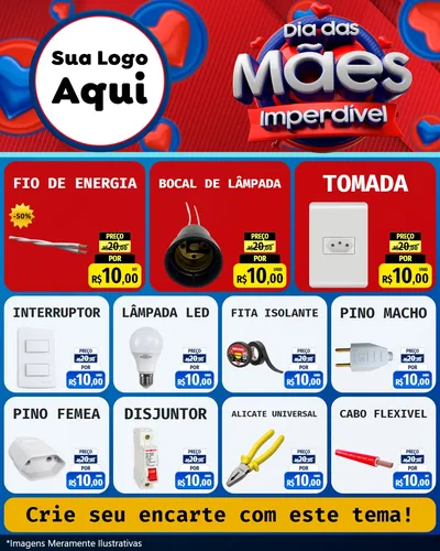Modelo de Rede Social para Feed Instagram com o tema Dia Das Mães Imperdível para Materiais Elétricos