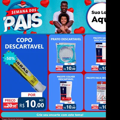 Modelo de Rede Social para Feed Facebook com o tema Semana Dos Pais para Embalagens